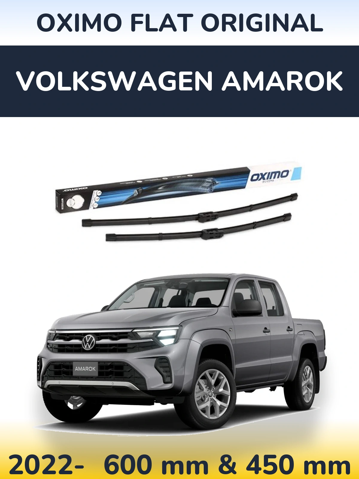 Komplet przednich wycieraczek Oximo Flat Original 600 & 450 mm do Volkswagen Amarok 2022-2026