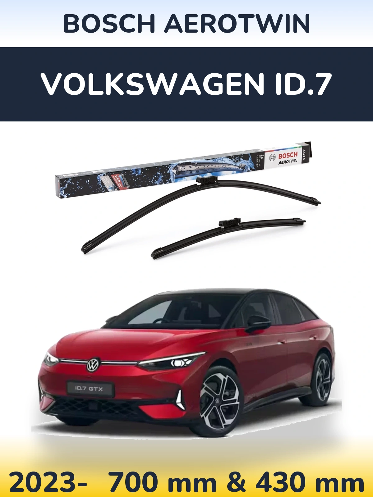 Komplet przednich wycieraczek BOSCH AeroTwin 700 & 425 mm do Volkswagen ID.7 2023-2026