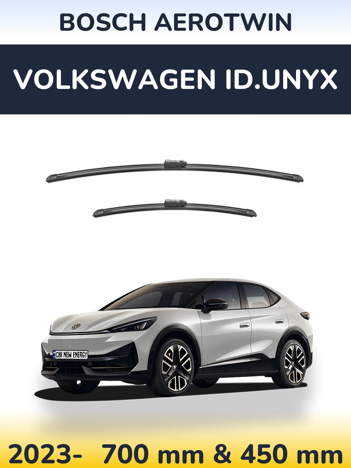 Front wiper blade set BOSCH AeroTwin 700 & 450 mm for Volkswagen ID.UNYX 2023-2026