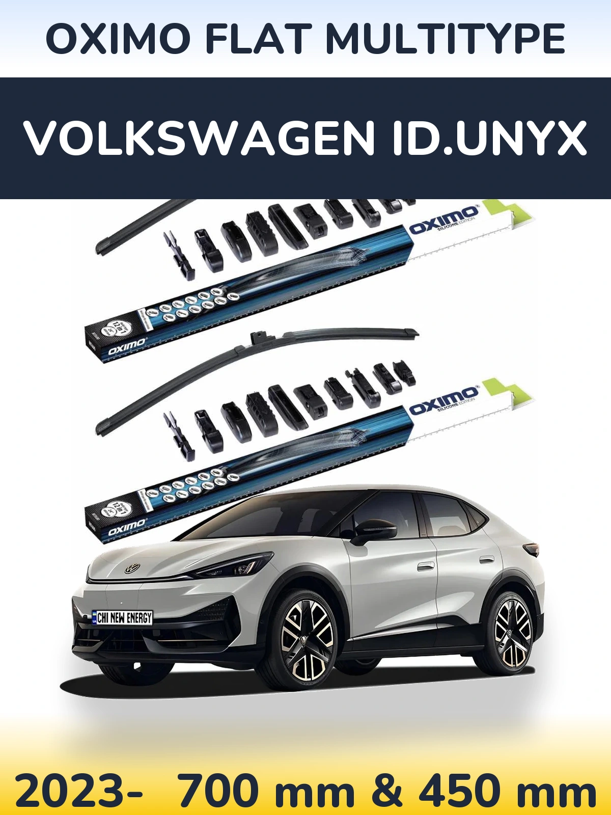 Komplet przednich wycieraczek Oximo Flat MultiType 700 & 450 mm do Volkswagen ID.UNYX 2023-2026