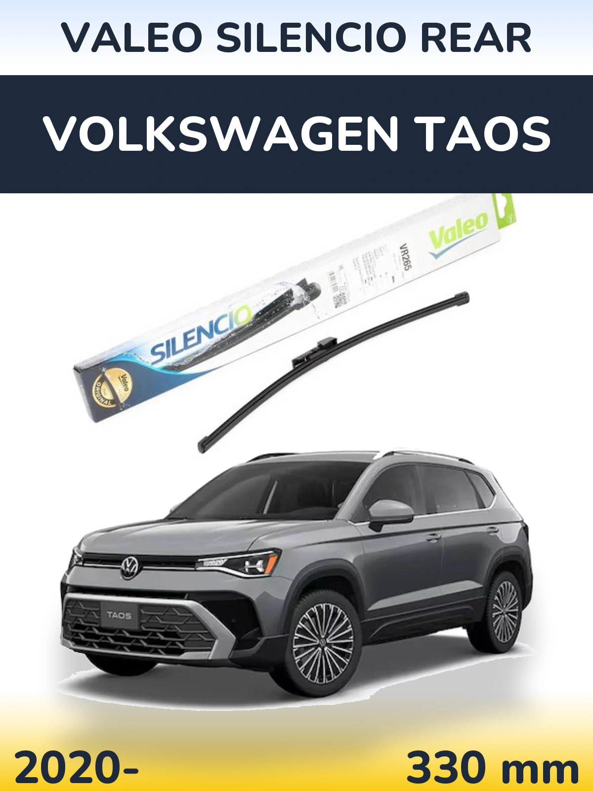 Rear wiper blade Valeo Silencio Rear 335 mm for Volkswagen Taos 2020-2026