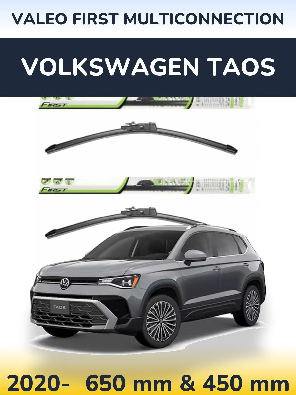 Komplet przednich wycieraczek Valeo First MultiConnection 650 & 450 mm do Volkswagen Taos 2020-2026