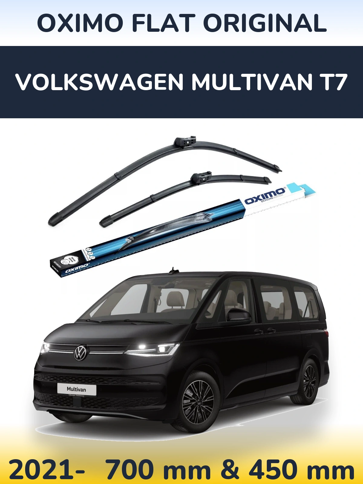 Komplet przednich wycieraczek Oximo Flat Original 700 & 450 mm do Volkswagen Multivan T7 2021-2026