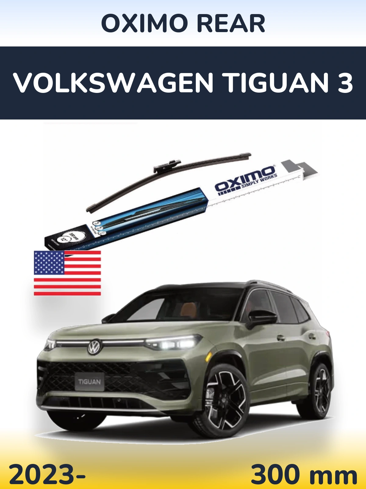 Rear wiper blade Oximo Rear 300 mm for Volkswagen Tiguan 3 2023-2026