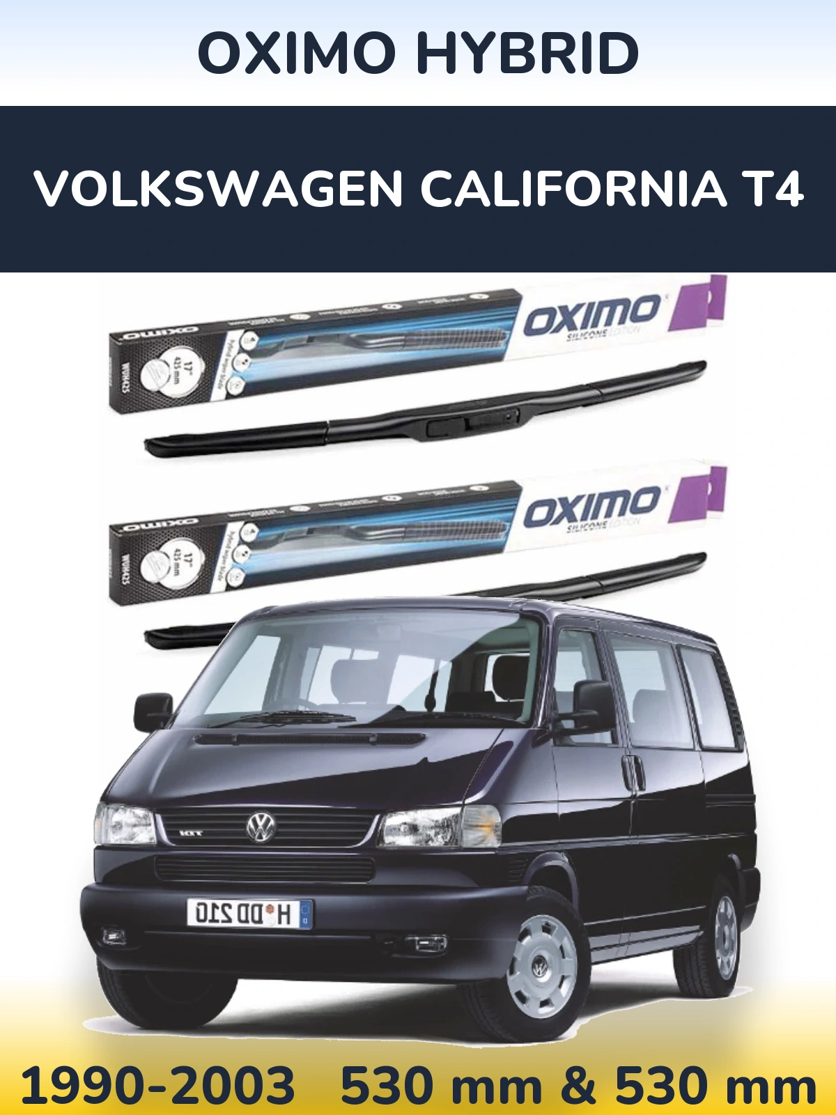 Komplet przednich wycieraczek Oximo Hybrid 530 & 530 mm do Volkswagen California T4 1990-2003