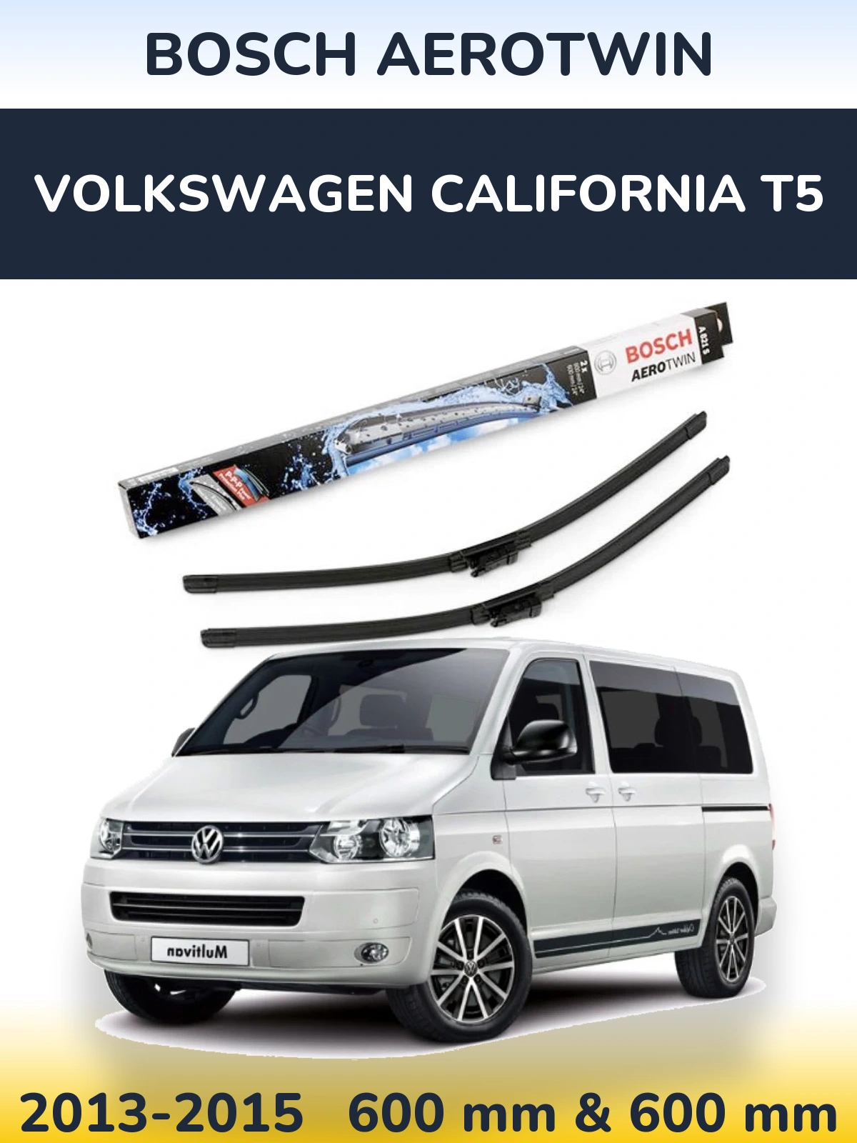 Komplet przednich wycieraczek BOSCH AeroTwin 600 & 600 mm do Volkswagen California T5 2013-2015