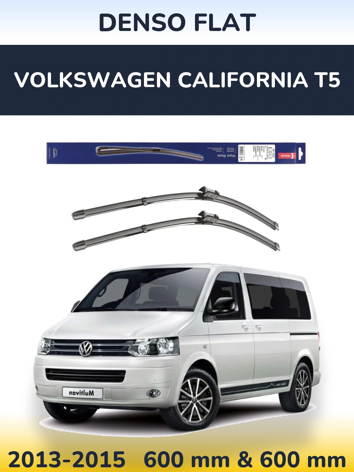 Komplet przednich wycieraczek Denso Flat 600 & 600 mm do Volkswagen California T5 2013-2015