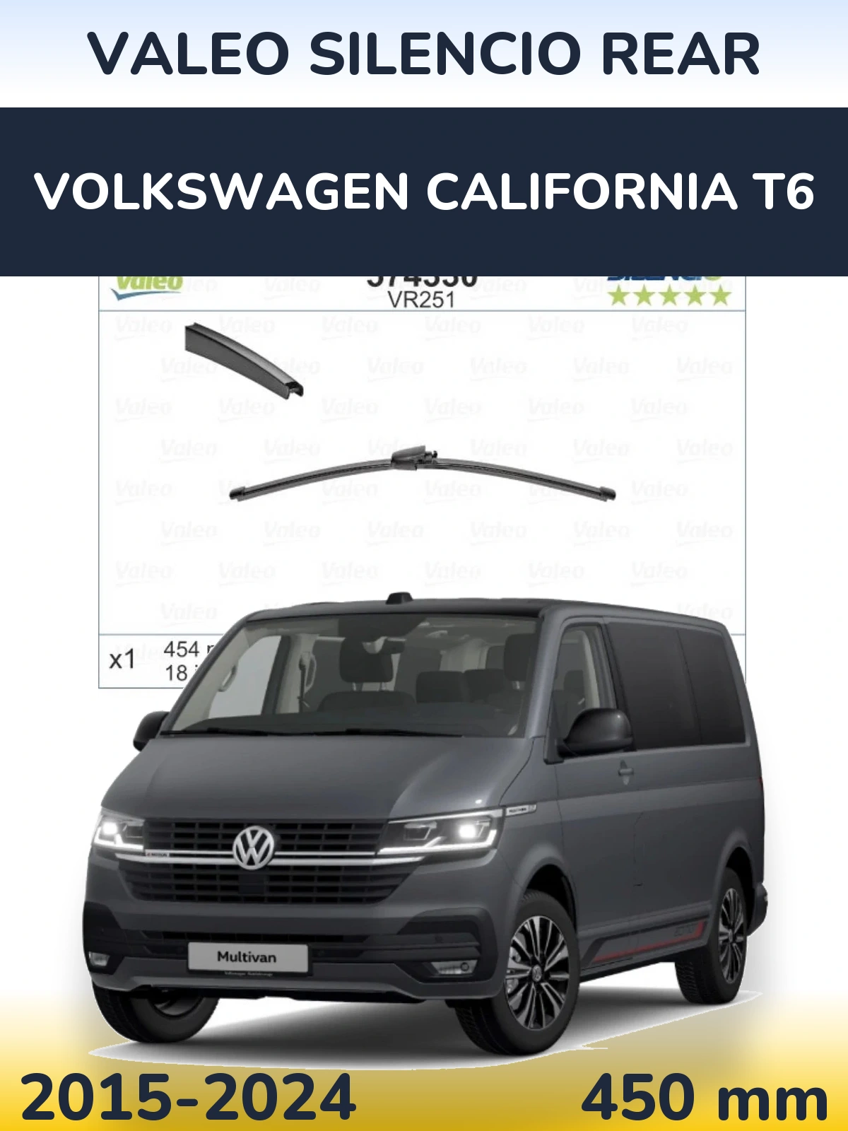 Tylna wycieraczka Valeo Silencio Rear 454 mm do Volkswagen California T6 2015-2024
