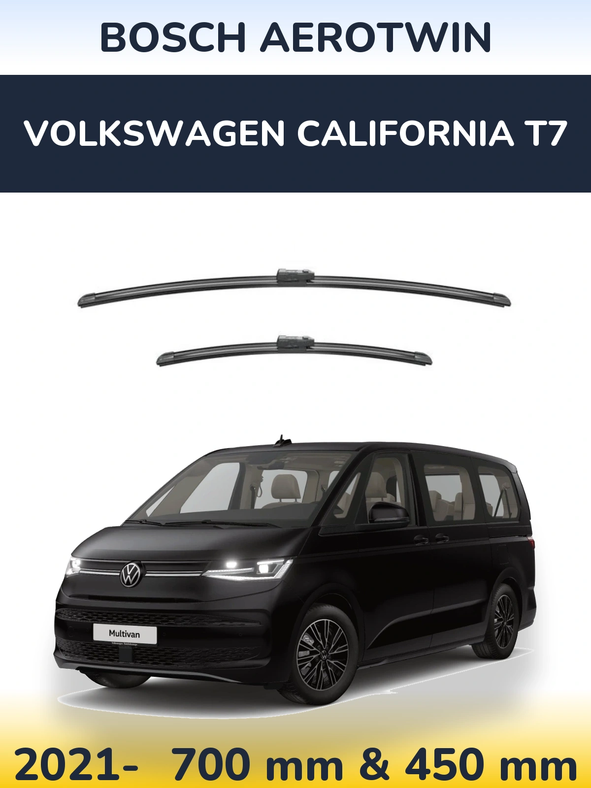 Komplet przednich wycieraczek BOSCH AeroTwin 700 & 450 mm do Volkswagen California T7 2021-2026