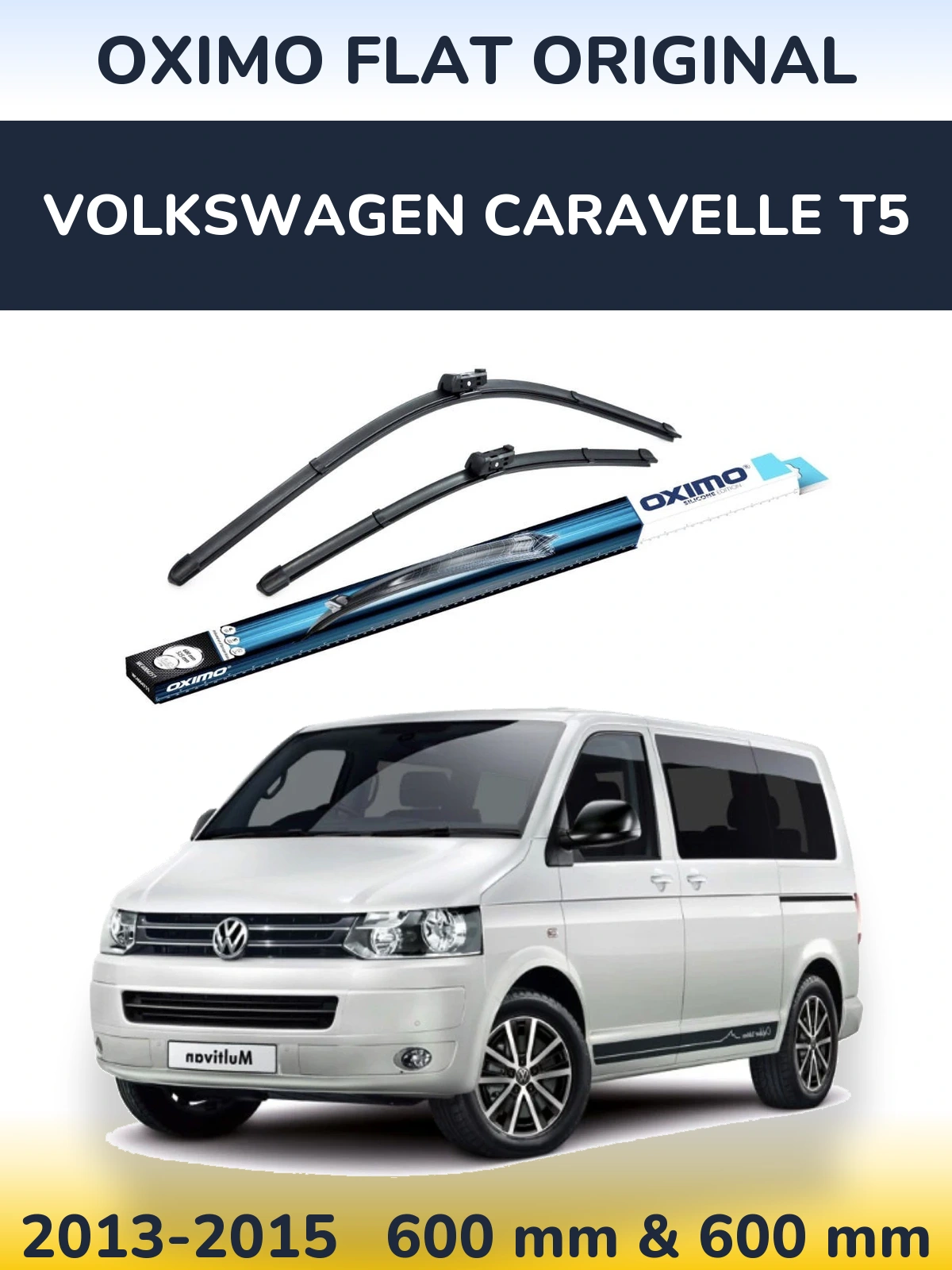 Komplet przednich wycieraczek Oximo Flat Original 600 & 600 mm do Volkswagen Caravelle T5 2013-2015
