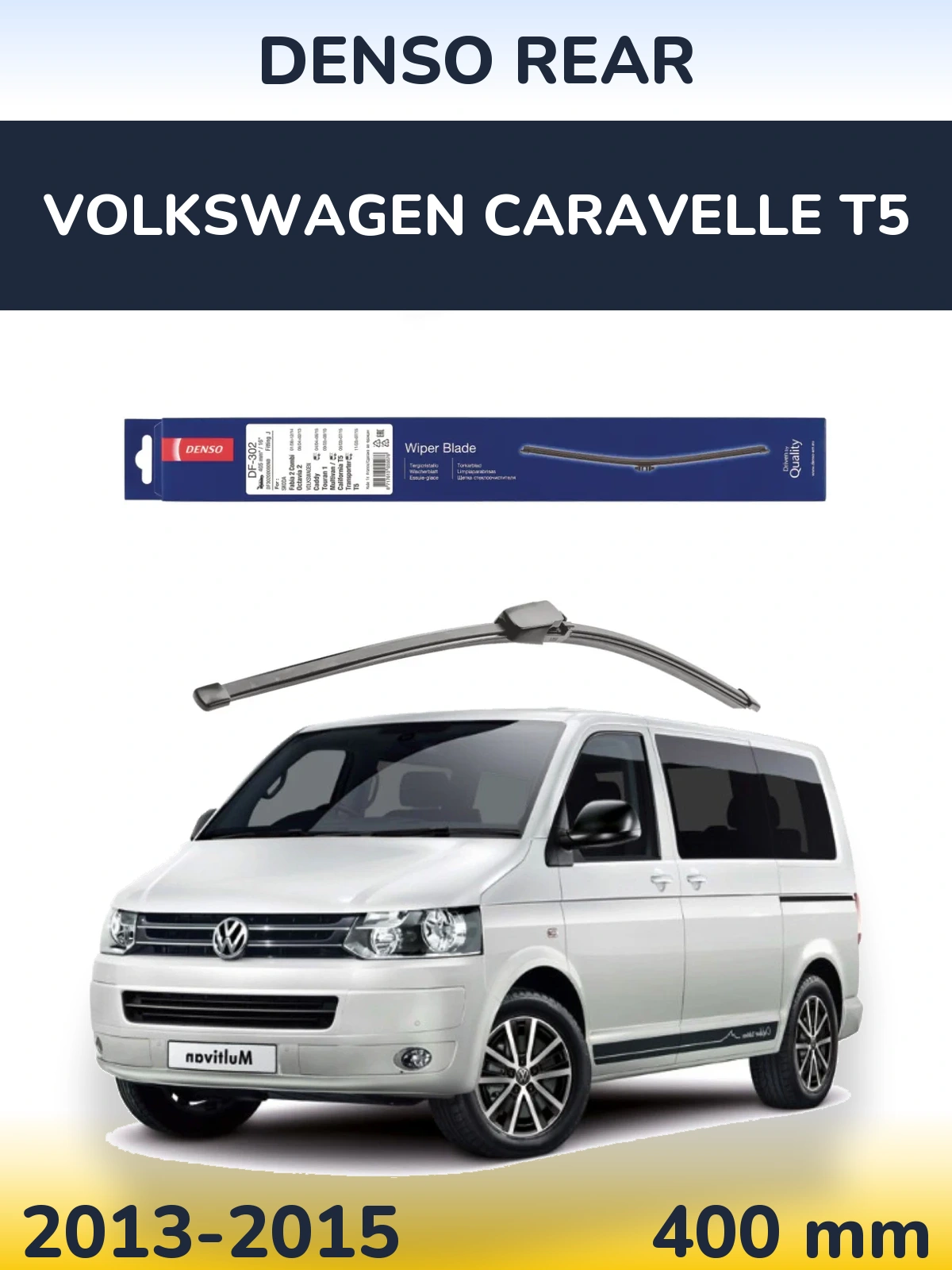 Rear wiper blade Denso Rear 400 mm for Volkswagen Caravelle T5 2013-2015