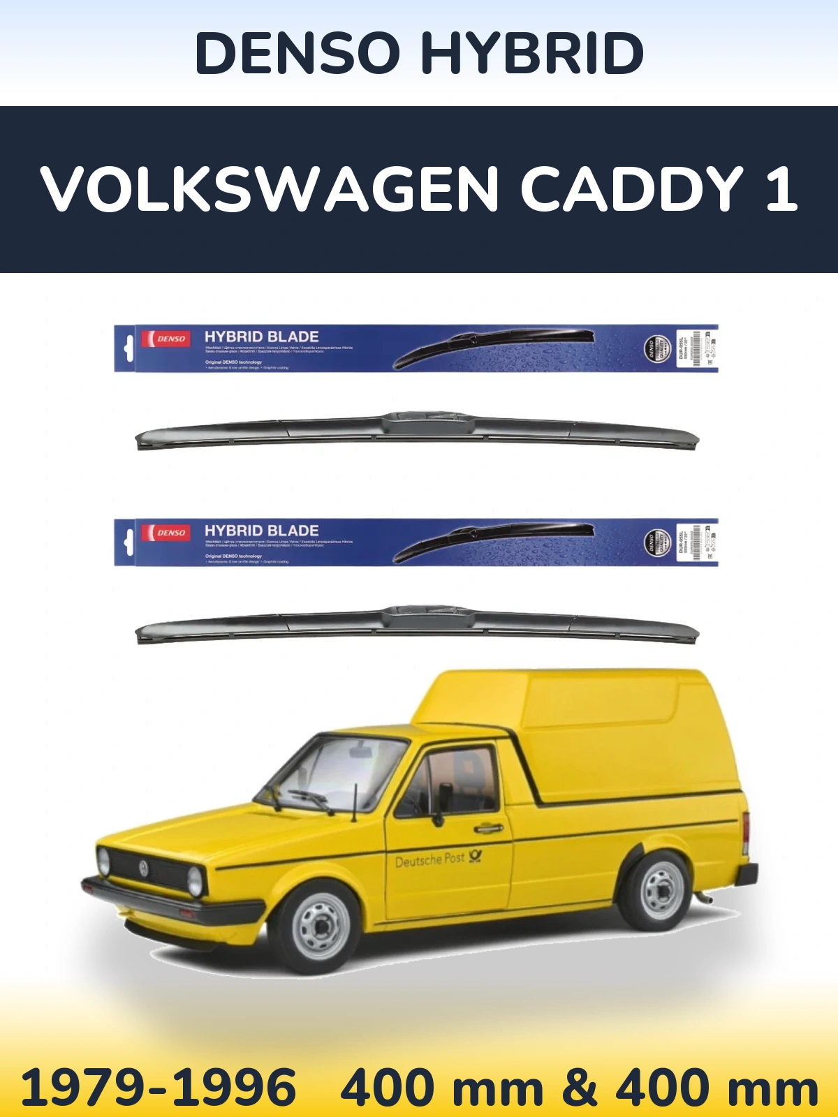 Komplet przednich wycieraczek Denso Hybrid 400 & 400 mm do Volkswagen Caddy 1 1979-1996