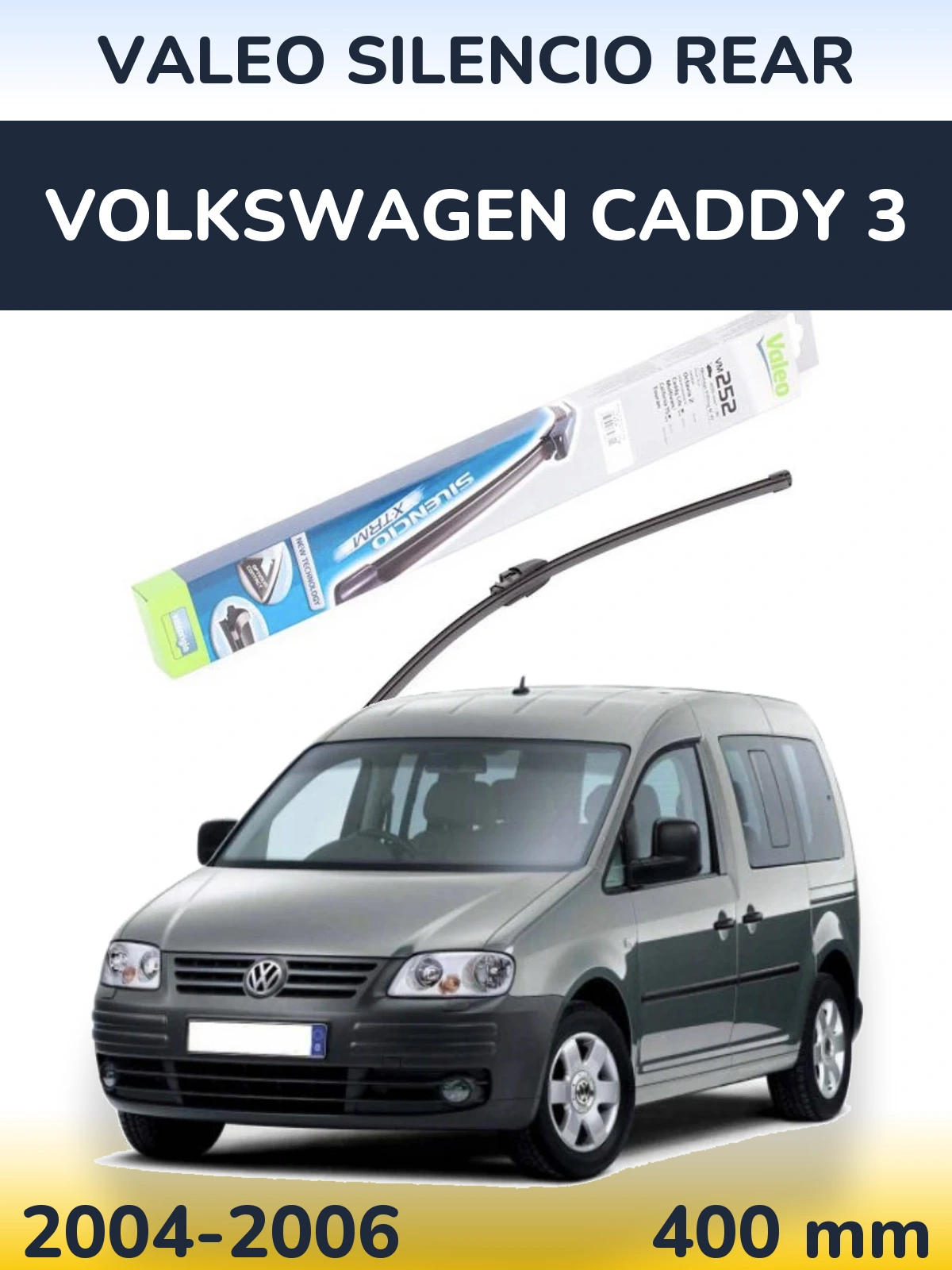 Задний дворник Valeo Silencio Rear 404 мм для Volkswagen Caddy 3 2004-2006