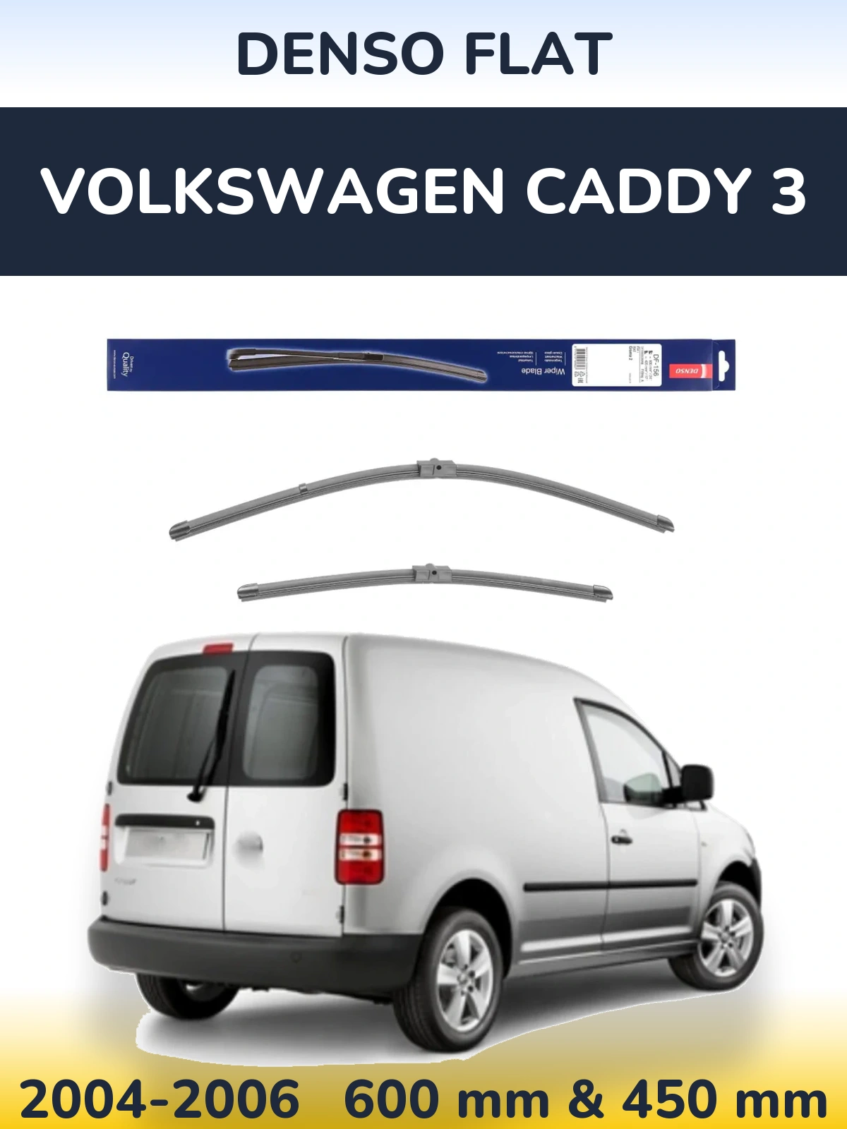 Komplet przednich wycieraczek Denso Flat 600 & 425 mm do Volkswagen Caddy 3 2004-2006