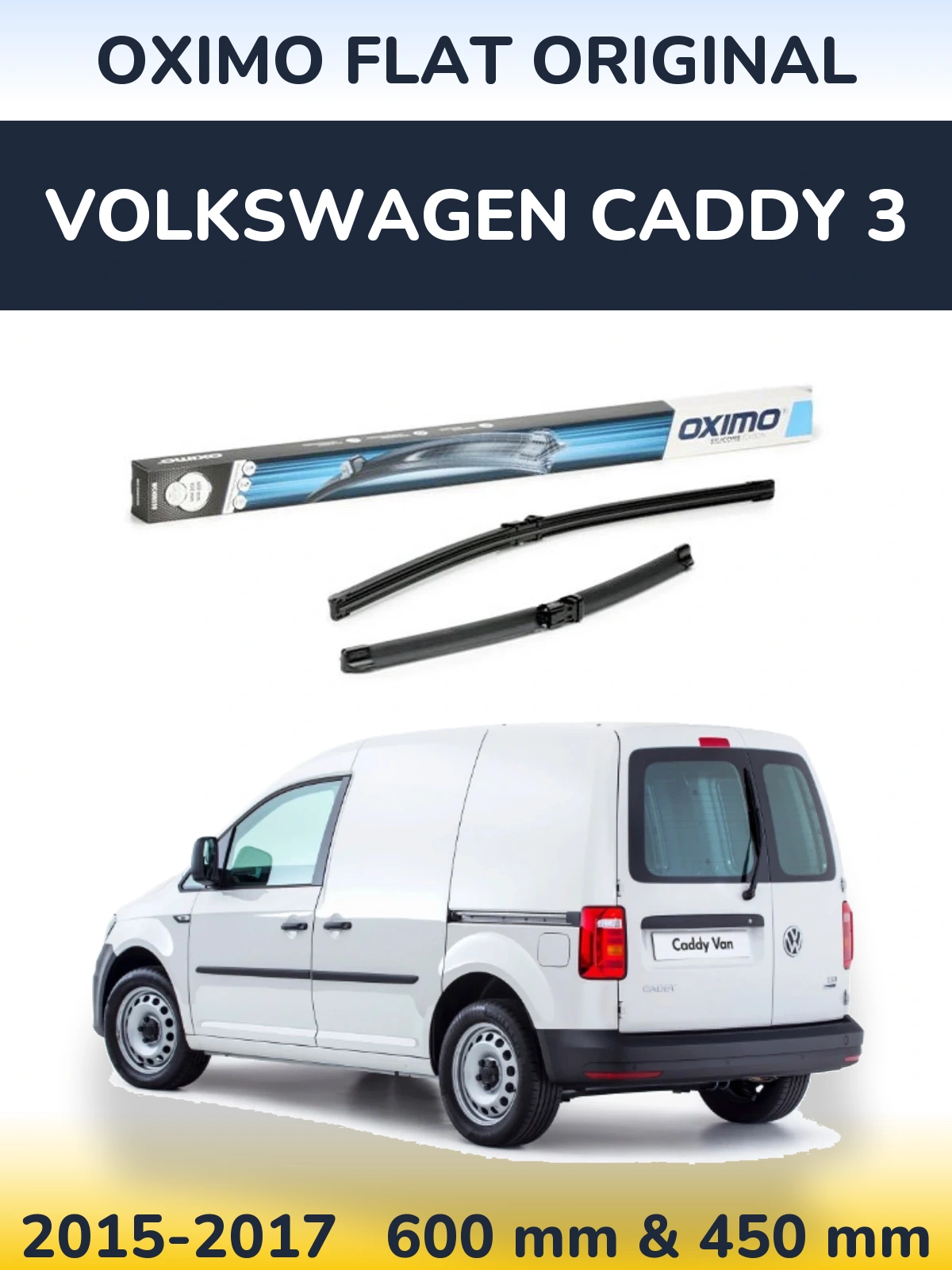 Комплект передних дворников Oximo Flat Original 600 & 450 мм для Volkswagen Caddy 3 2015-2017