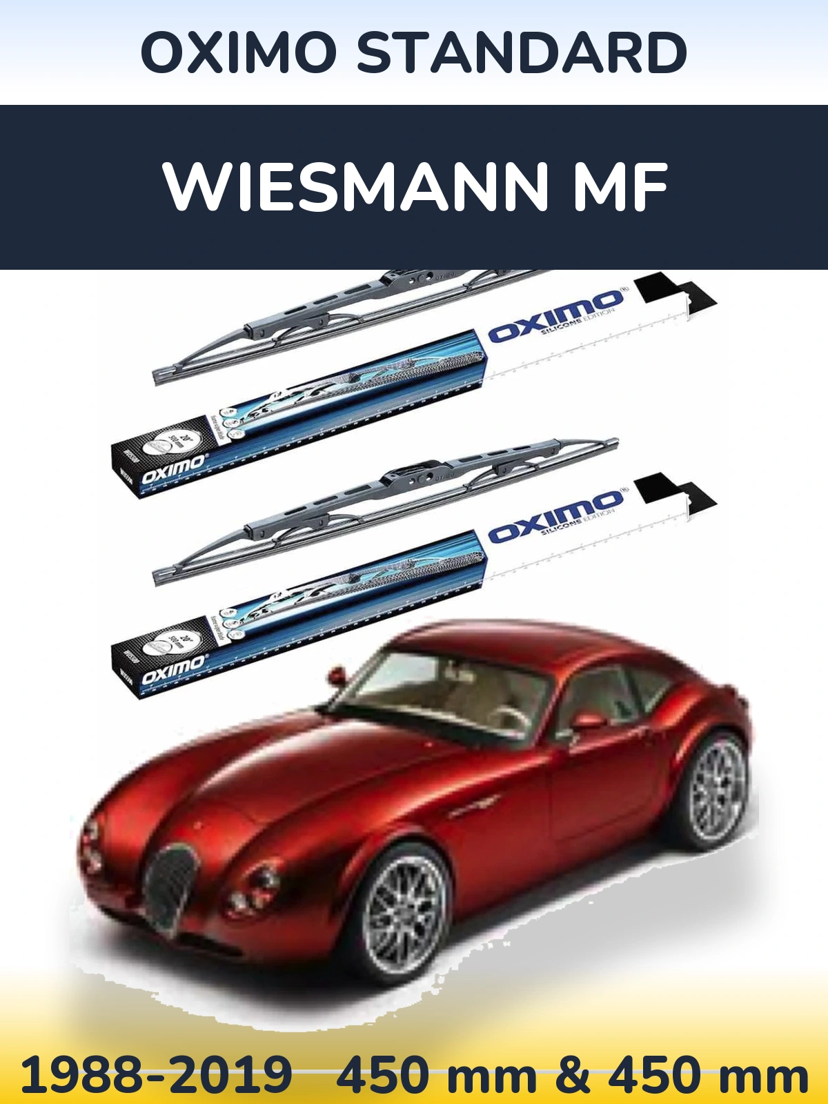 Komplet przednich wycieraczek Oximo Standard 450 & 450 mm do Wiesmann MF 1988-2019