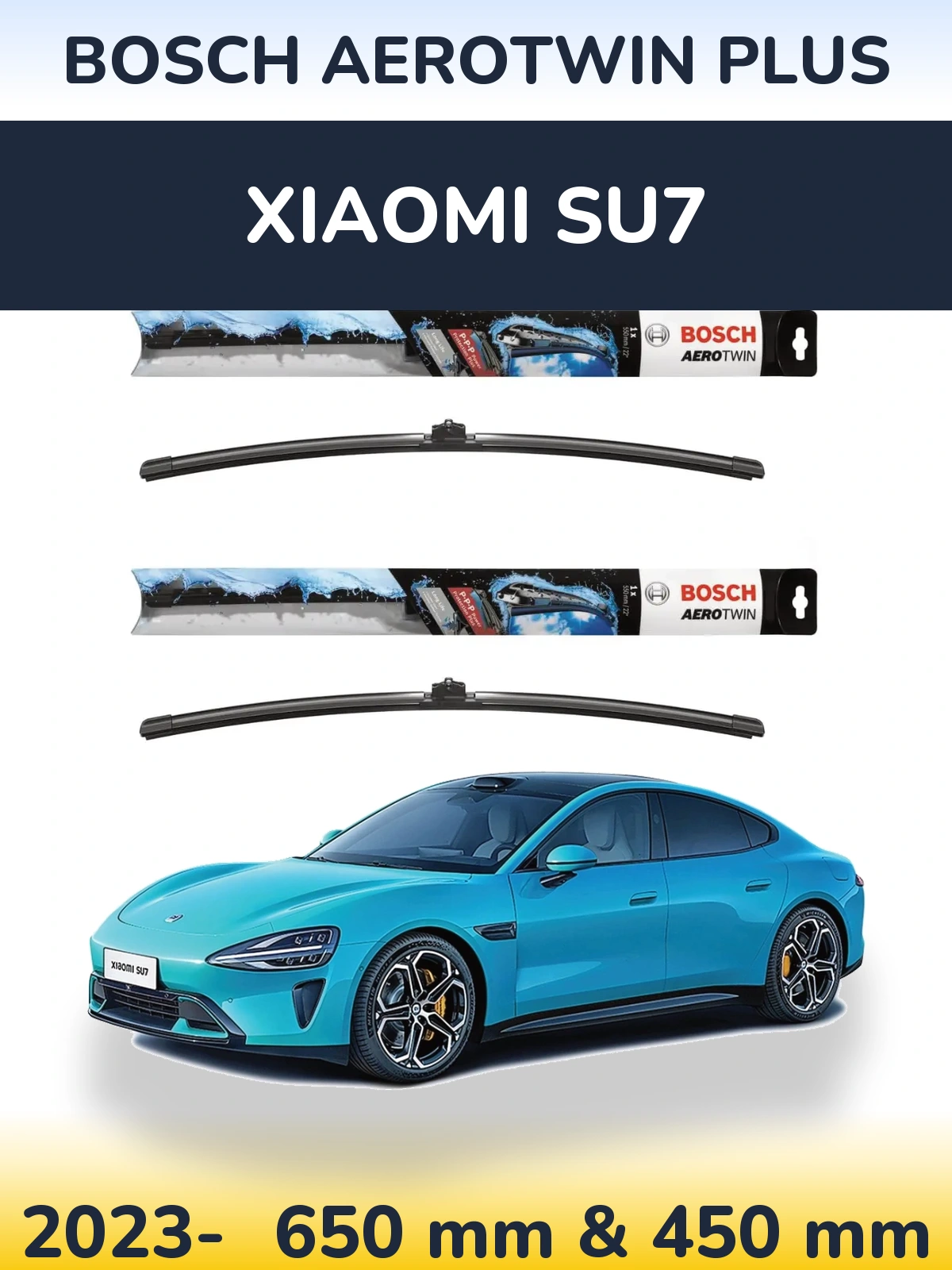 Комплект передних дворников BOSCH AeroTwin Plus 650 & 450 мм для Xiaomi SU7 2023-2026