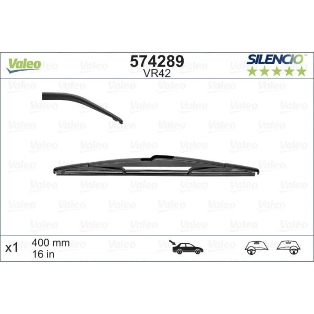 Задний дворник Valeo Silencio Rear 400 мм для Peugeot 207 2006-2012