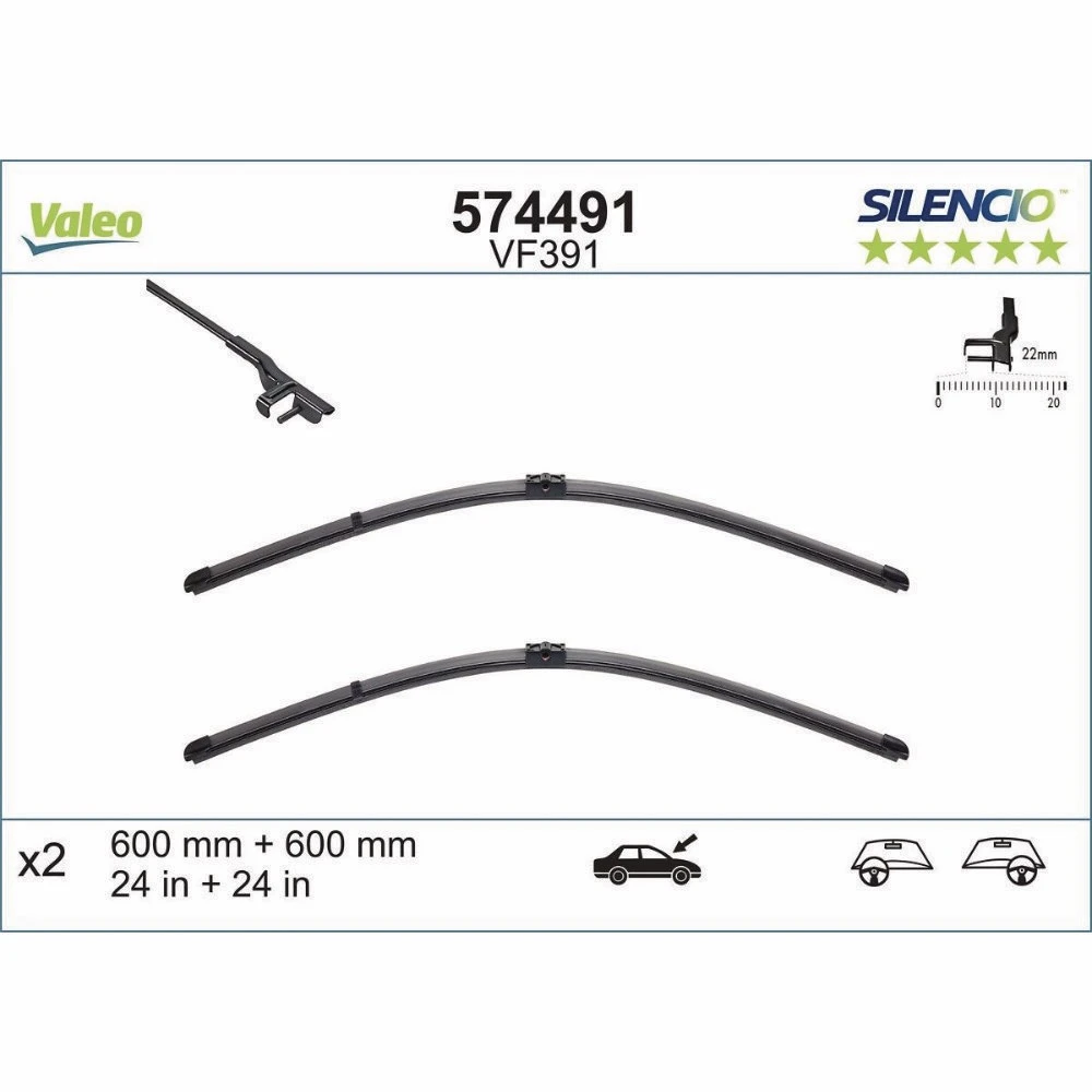 Wycieraczki Valeo Silencio Flat do Mercedes Klasa C