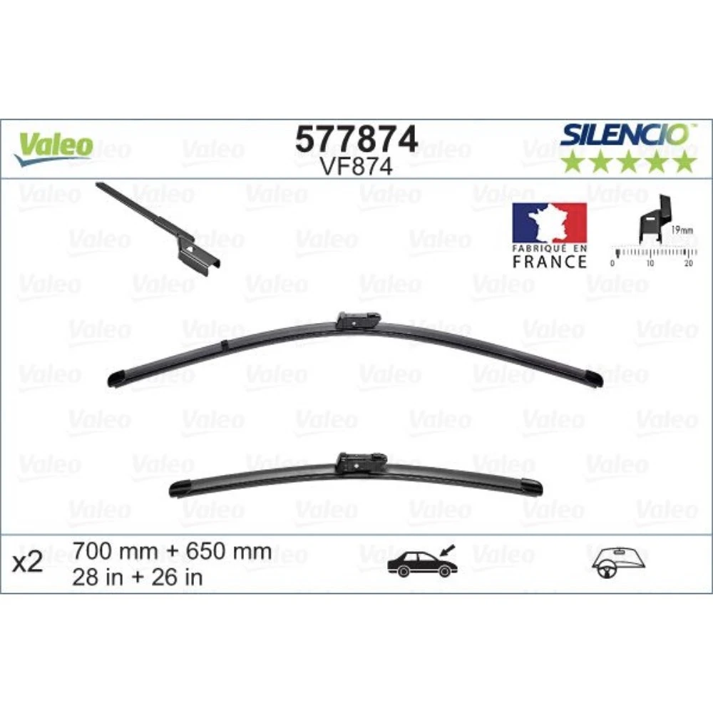 Wycieraczki Valeo Silencio Flat do Opel Astra
