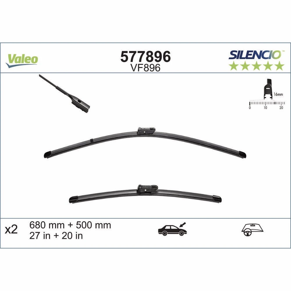 Дворники Valeo Silencio Flat для Audi Q7