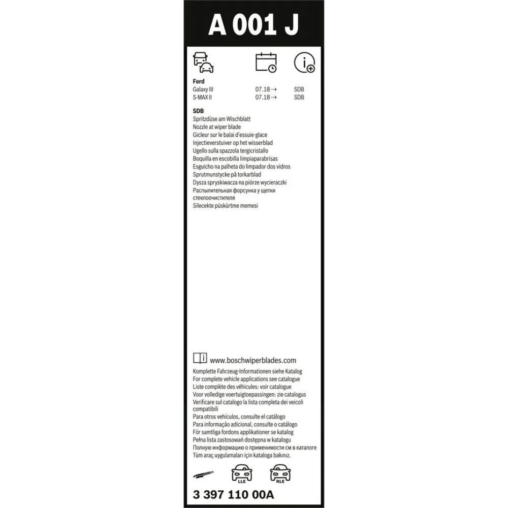 Komplet przednich wycieraczek BOSCH AeroTwin 725 & 725 mm do Ford Galaxy 3 2018-2026