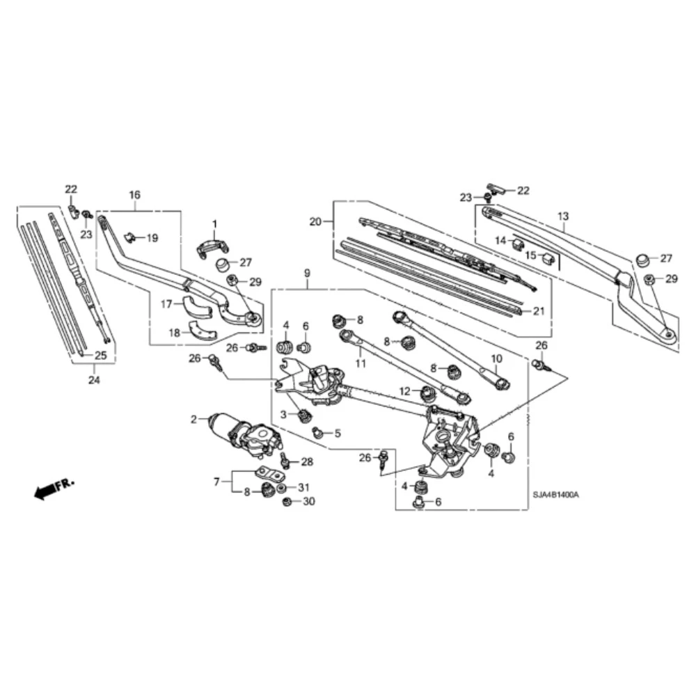 Комплект передних дворников Acura OEM Acura Original 700 & 475 мм для Honda Legend 4 2004-2013