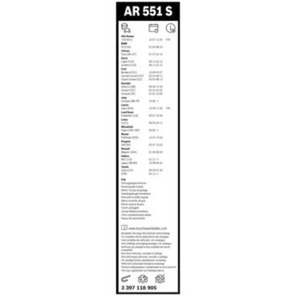 Komplet przednich wycieraczek BOSCH AeroTwin 550 & 500 mm do Jeep Compass 1 2006-2011