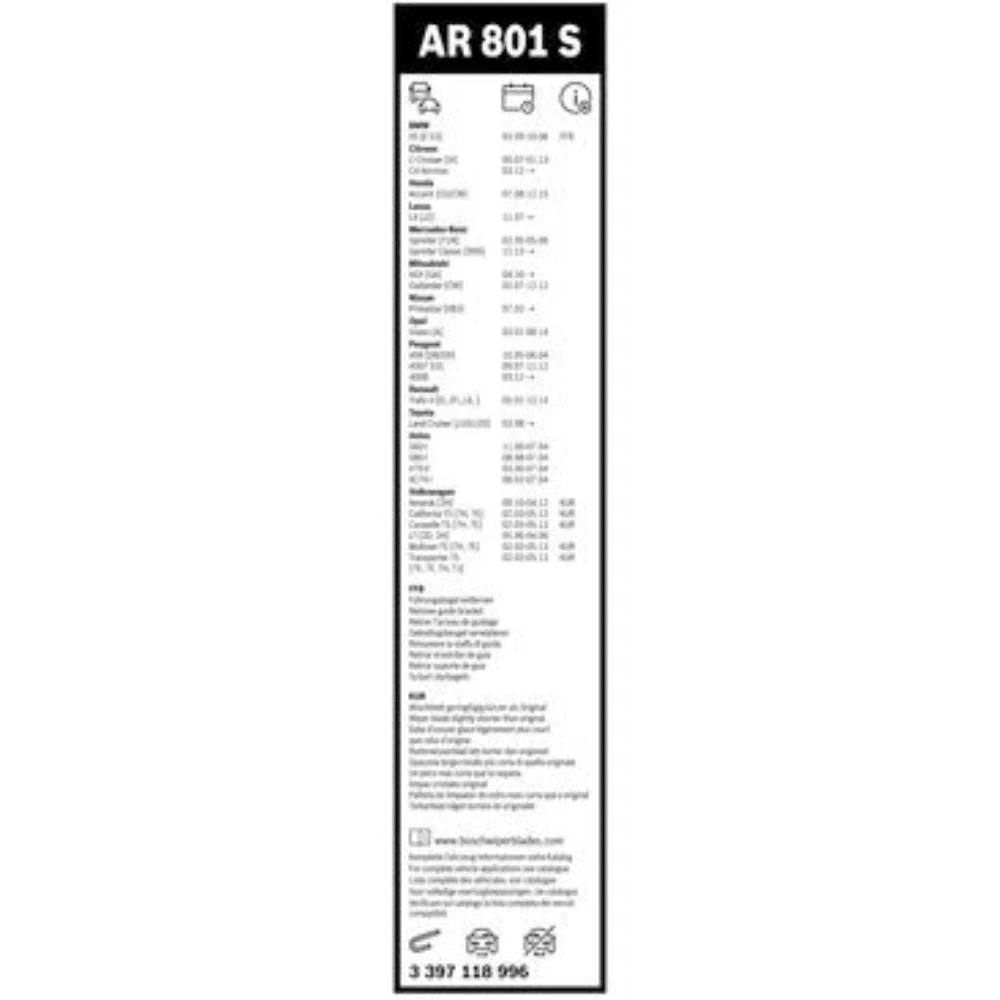 Komplet przednich wycieraczek BOSCH AeroTwin 600 & 530 mm do Citroen C4 Aircross 2012-2018