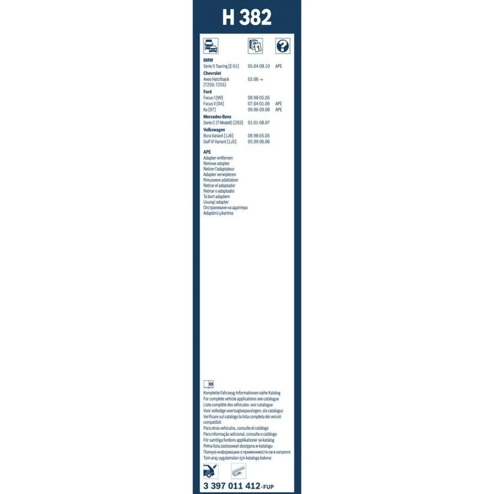 Задний дворник BOSCH Rear 380 мм для Ford Focus 2 2004-2006