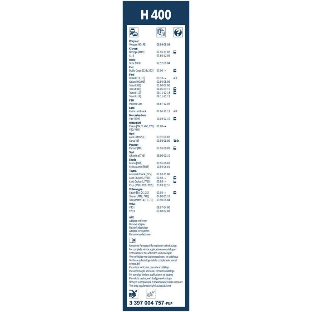 Tylna wycieraczka BOSCH Rear 400 mm do Dodge Caravan 2001-2007