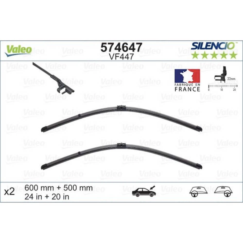Wycieraczki Valeo Silencio Flat do Mercury Montego