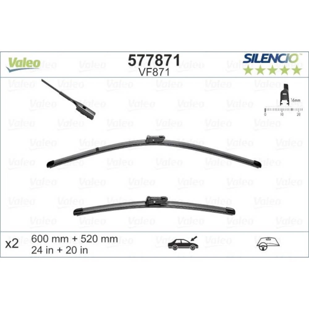 Wycieraczki Valeo Silencio Flat do Bentley Continental