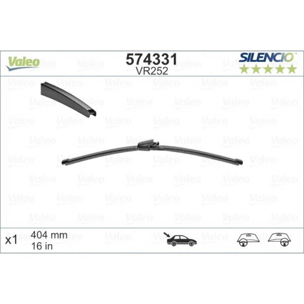 Задний дворник Valeo Silencio Rear 404 мм для Volkswagen Multivan T5 2003-2013